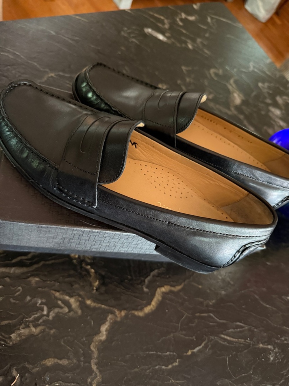 Cole Haan Black Leather Penny Loafers - Picture 3 of 4